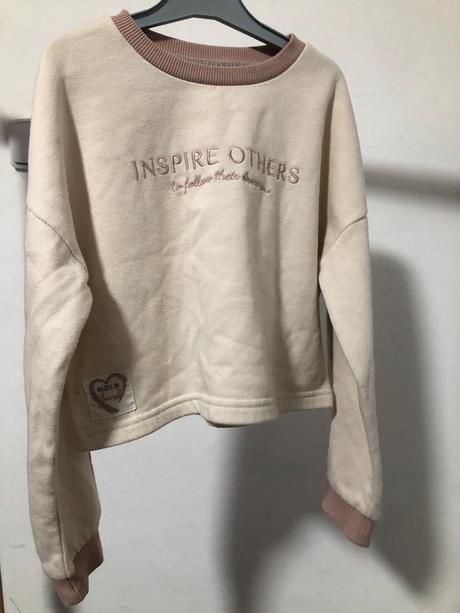 Smetanová crop top mikina, 128