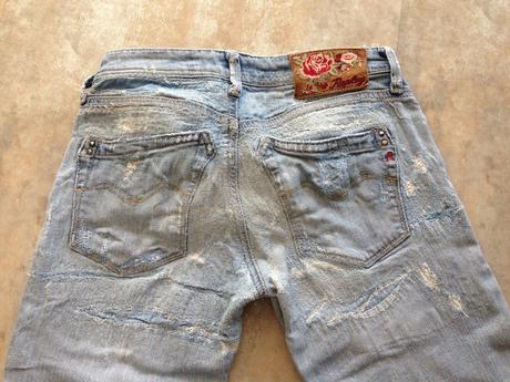 Džíny replay rockxanne vel.36 na donošení, záplaty, replay,36