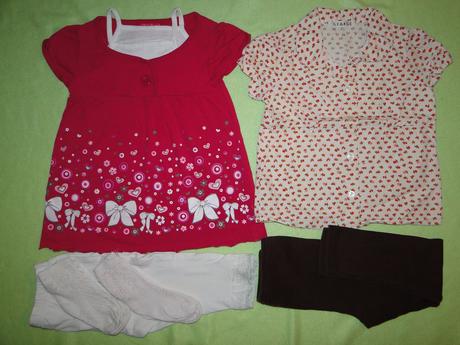 6ks balík v.104 tunika legínky ponožky, 104–116