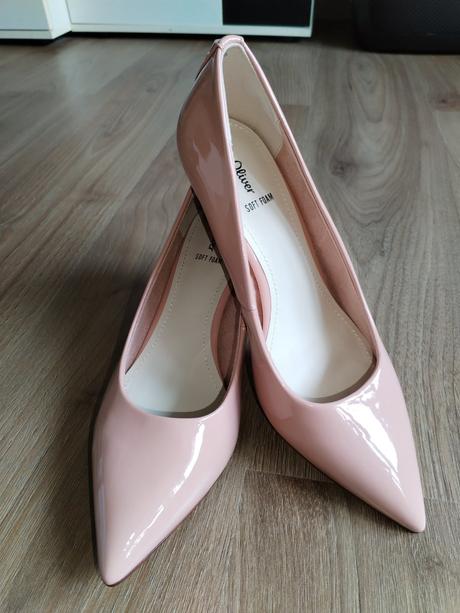 Nové lodičky s.oliver 41 růžové lesklé, s.oliver,41