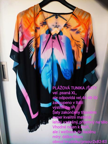 Plážová tunika -na plavky k moři vel 46-48, 46