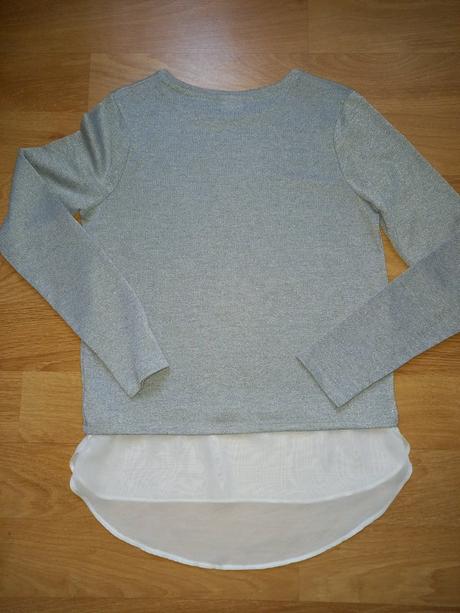 Striebristý pulover 2v1, f&f,164