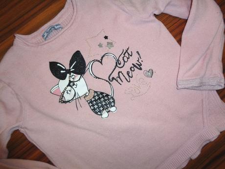 Kouzelný růžový přízový svetr s kočičkou, mayoral,104