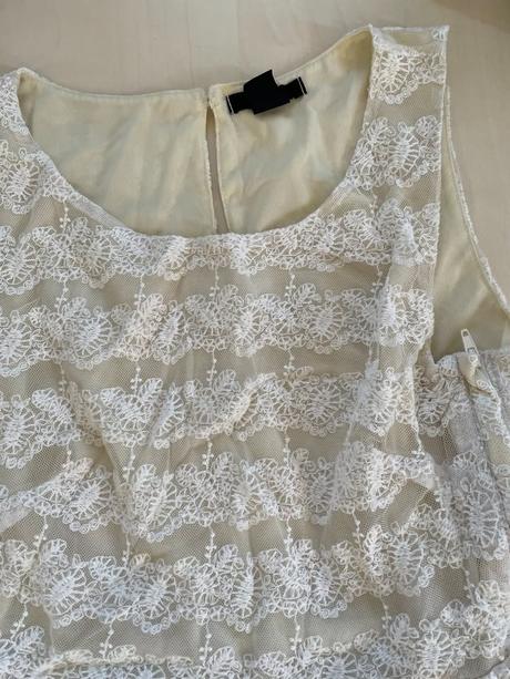Krémové krajka šaty, vel xxs/xs, hm, h&m,xs
