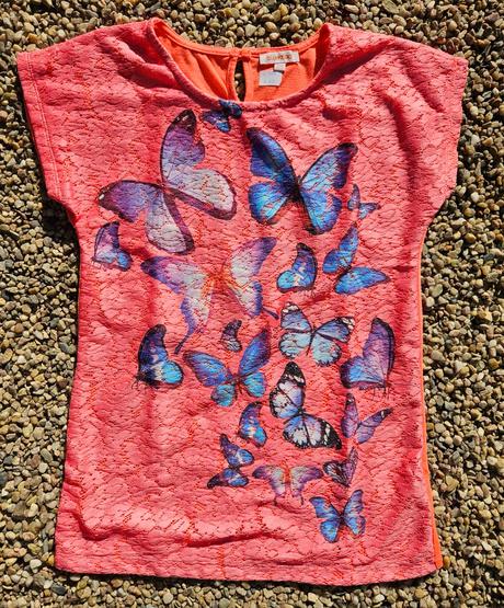 N67	dívčí triko motýli vel. 158, bluezoo,158