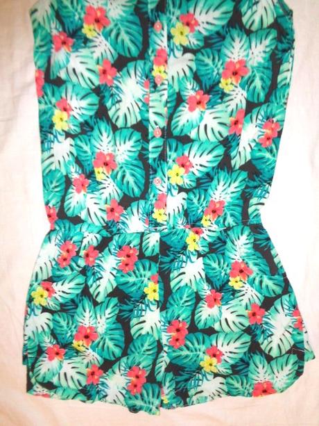 Krásný vzdušný letní overal - hawai motiv, 158