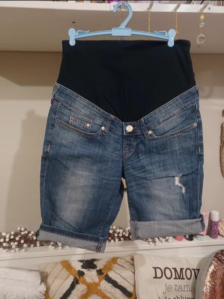 Těhotenské džínové kraťasy, těhotenské šortky, h&m,s