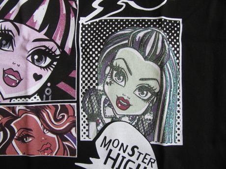 Letní černé bavl. tričko bez rukávů-monster high, 116