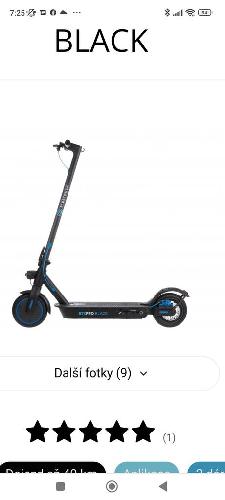 Elektrokoloběžka bluetouch btxpro black,