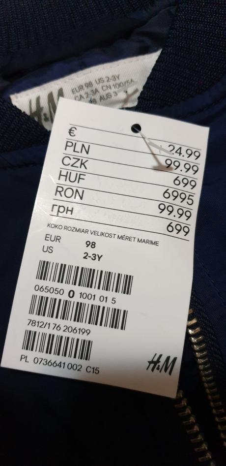 Bunda h&m - bomber vel.98, h&m,98