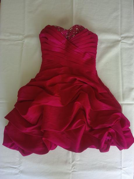 Malinové sytě růžové společenské šaty, xs