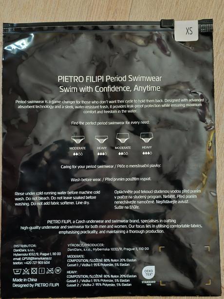 2 pack menstruační plavky, pietro filipi,xs