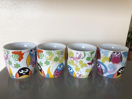 Sovy, sovičky hrnky hrnečky 4 kusy, 