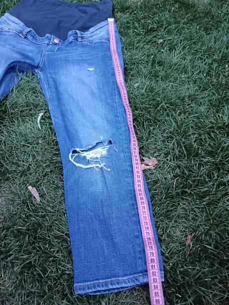 Těhotenské trhané/drbané rifleh&m slimboyfriend 38, h&m,38