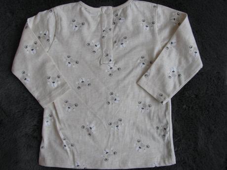 Bavlněné béžové tričko s medvídky, 80