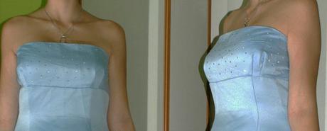 Společenské pastelově modré plesové dlouhé šaty, 42