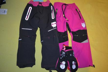 2x oteplené softshellové kalhoty kugo,šusťák,v.98, kugo,98