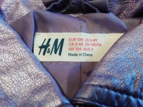 Luxusní nová koženková bundička pro princeznu 2-4r, h&m,92