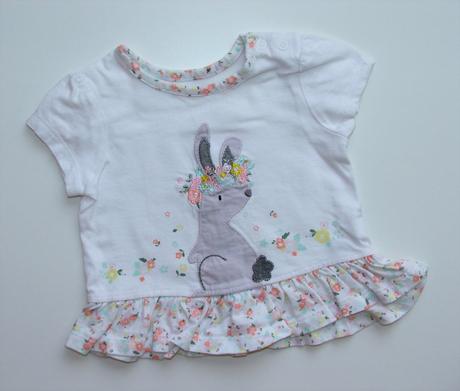 H1173 dívčí triko s králíkem vel. 62, nutmeg,62