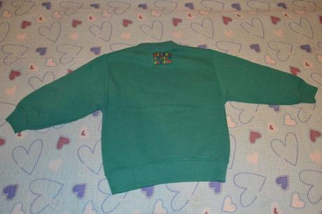 Zelená mikina s výšivkami, 104