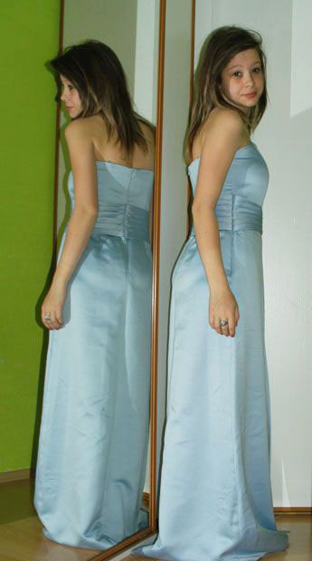 Společenské plesové modré dlouhé šaty, bhs,38