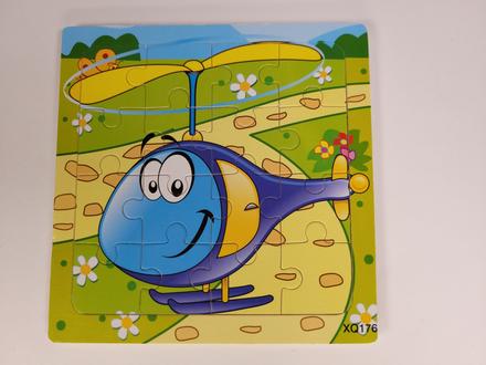 Dřevěné puzzle s vrtulníkem, 