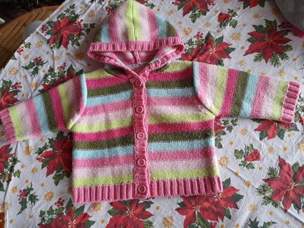 Holčičí růžový svetr, svetřík pruhovaný do růžova, 80