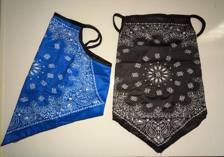 2x multifunkční šátek, nákrčník - modrý + černý, 