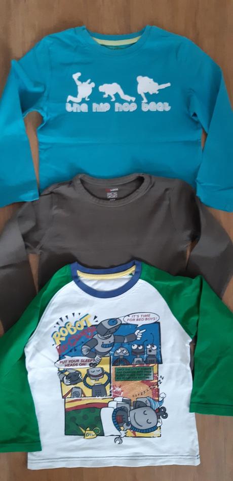 3 x tričko s dlouhým rukávem vel. 116, 116