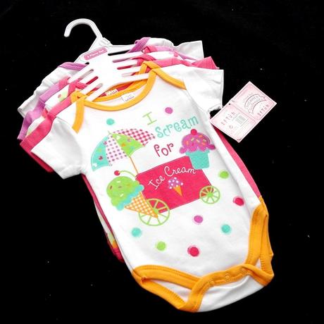 Dětské body, 5 ks, icecream, soft touch,68