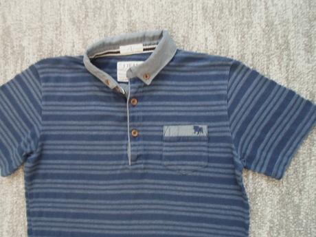 Modré tričko triko s límečkem polo, 140