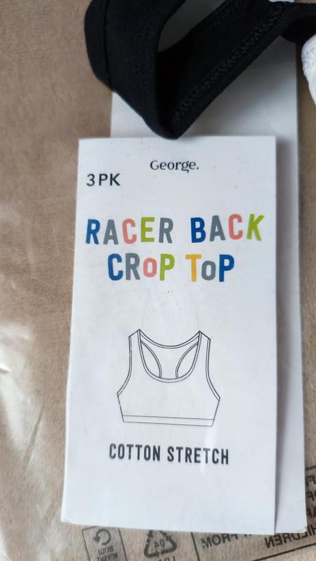 Croptopová podprsnka 2ks (134/140), george,134 / 140