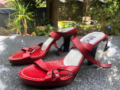 Cervene sandaly mango kozene 37, mango,37