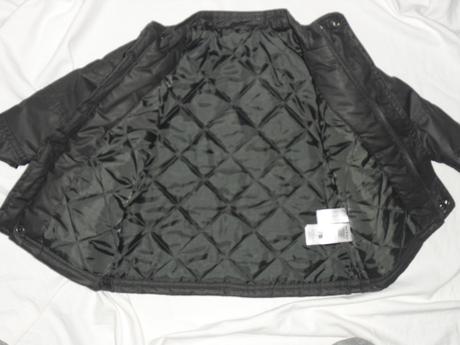 Luxusní černá přechodová bunda s páskem, 80