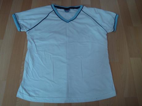 Tričko - bílé s modrým lemováním, vel. l, l