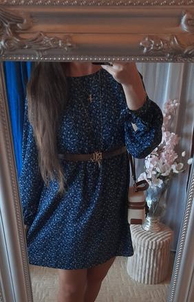 H&m elegantní květované šaty s dlouhým rukávem, h&m,40