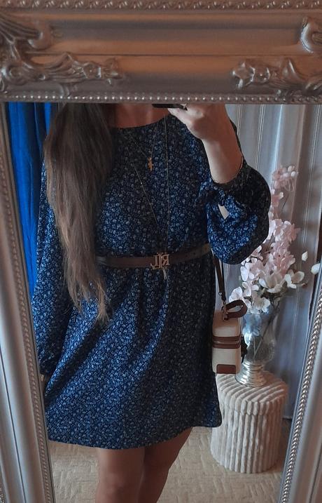 H&m elegantní květované šaty s dlouhým rukávem, h&m,40