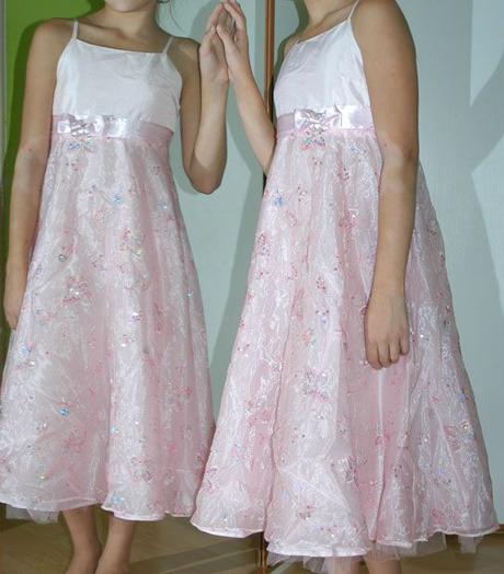 Společenské slavnostní růžové šaty družička, 98