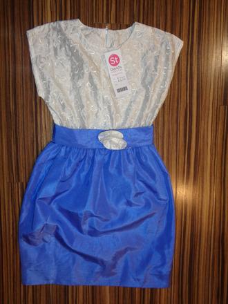 Luxusní bílofialové společenské šaty, 128