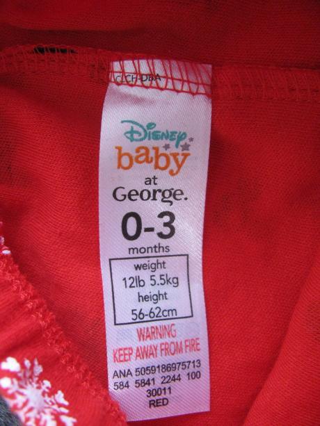 Kojenecké červené tepláčky minnie, disney,62