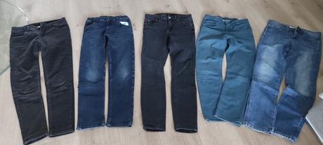5x krásné džíny vel. 146-152 se, h&m,146