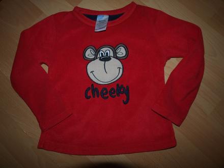 Červená fleece mikina, boys,104