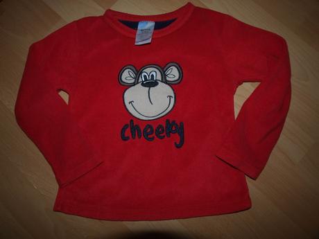Červená fleece mikina, boys,104