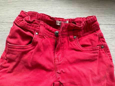 Dívčí červené 3/4 kalhoty, vel. 116/122, 116