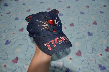 Tygří kšiltovka s ouškami vel. 92/ 98, 92