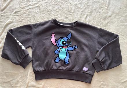 K8/ mikina crop šedá lilo stitch - v.8/9 let, 134