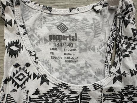 Dívčí tílko bílo-černé, vel. 134/140, 2 ks, pepperts,134