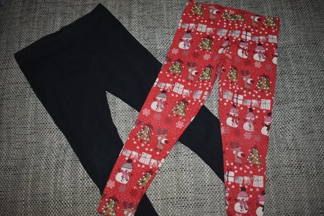 2x legíny next - černé a vánoční, 122, next,122