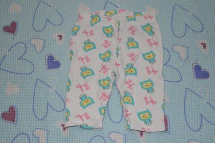 Bavlněné legínky, kalhoty se sovičkami, f&f,62