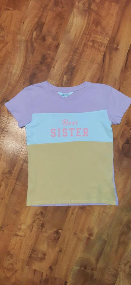 Dívčí triko kr.ruk. h&m 134/140 best sister, h&m,134